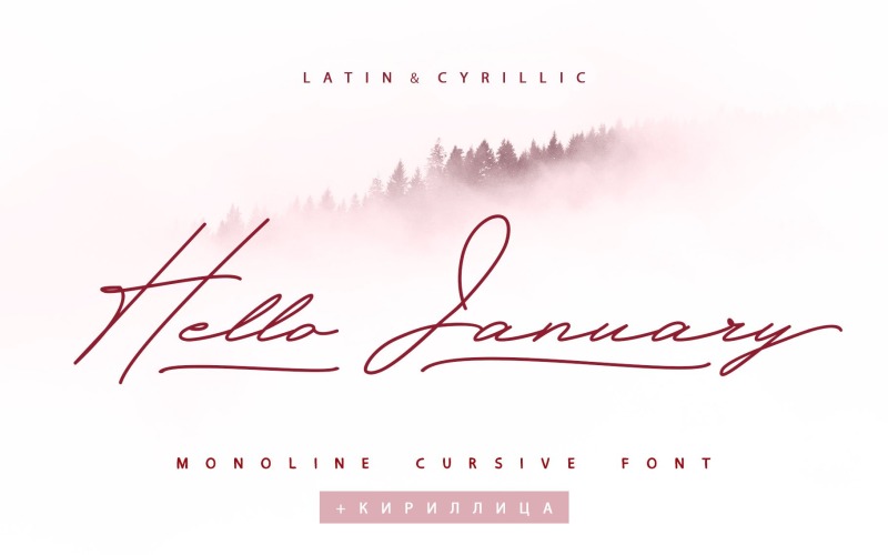 Hej januari Cursive Cyrillic Font