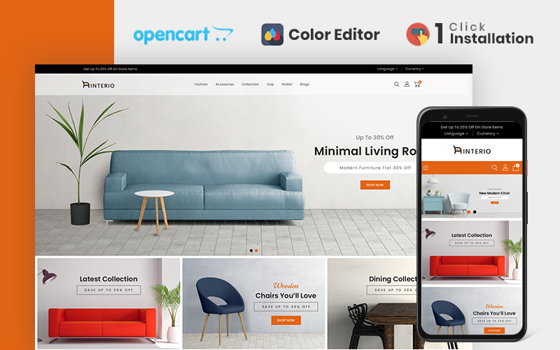 Interio Furniture Store OpenCart Template