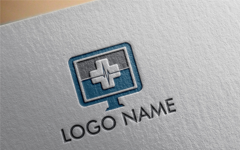Download Шаблон логотипа "Med online Logo Template" / Med online Logo Template - Шаблон логотипа на тему графика online,health,internet,technology,doctor,medical,computer,patient,medicine,phone,communication,person,vector,clinic,app,mental,body,health care,treatment,flat