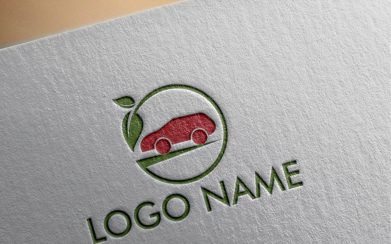 Modèle de logo abstrait de voiture verte