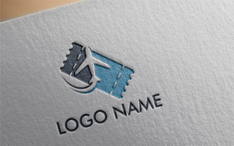 modello di logo di viaggio del biglietto