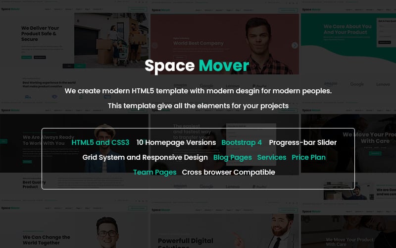 Modello di sito Web Space Mover