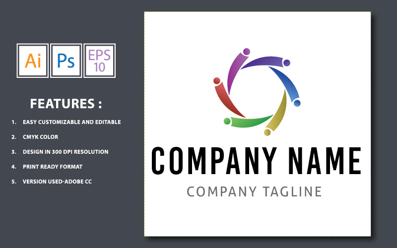 Download Шаблон логотипа "People Together Vector Icon Design Logo Template" / People Together Vector Icon Design Logo Template - Шаблон логотипа на тему графика family,teamwork,people,team,social,business,together,vector,company,design,network,icon,support,community,group,logo,graphic,web,happy,union