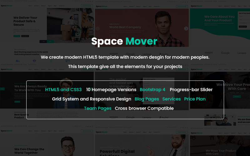 Plantilla para sitio web de Space Mover