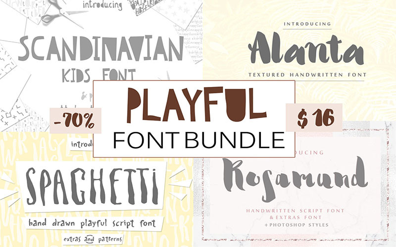 Speels schattig leuk bundel lettertype