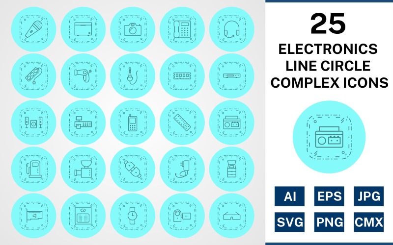 Download Набор иконок "25 Electronic Devices Line Circle Complex Icon Set" / 25 Electronic Devices Line Circle Complex Icon Set - Набор иконок на тему computer set,file,icon,icons,circle,vector,sign,symbol,pictogram,line,complex,elctronics,devices,mic,remote,watch,handy cam,camera,telephone,deep freezer