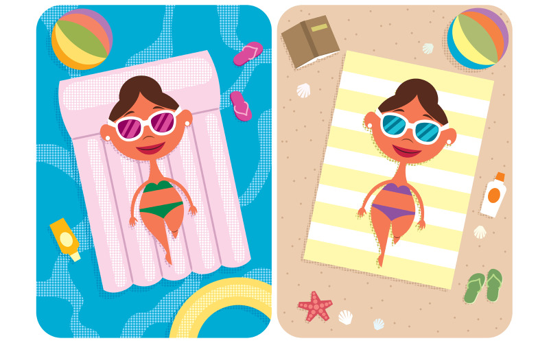 Garota das férias de verão - ilustração