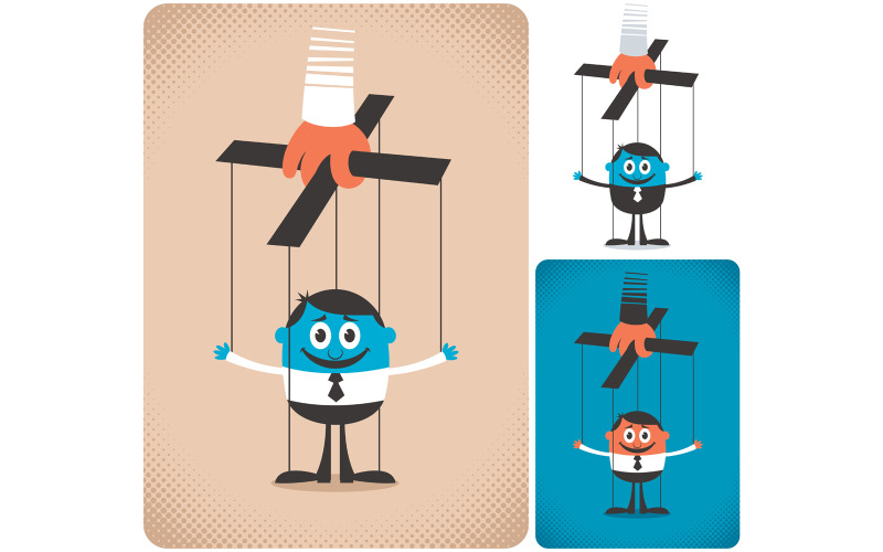 Download Иллюстрация "Puppet - Illustration" / Puppet - Illustration - Иллюстрация на тему графика puppet,marionette,toy,puppeteer,puppetry,theatre,manipulation,manipulator,master,delusion,conspiracy,control,politics,dependency,authority,concept,hand,man