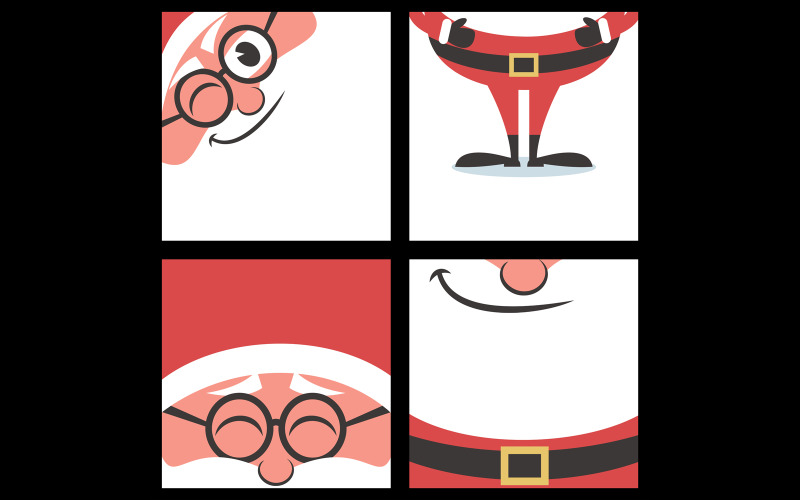 Download Иллюстрация "Santa Square Banners - Illustration" / Santa Square Banners - Illustration - Иллюстрация на тему графика christmas,banner,background,card,square,xmas,merry christmas,greeting,santa,santa claus,new year,holiday,season,vacation,winter,celebration