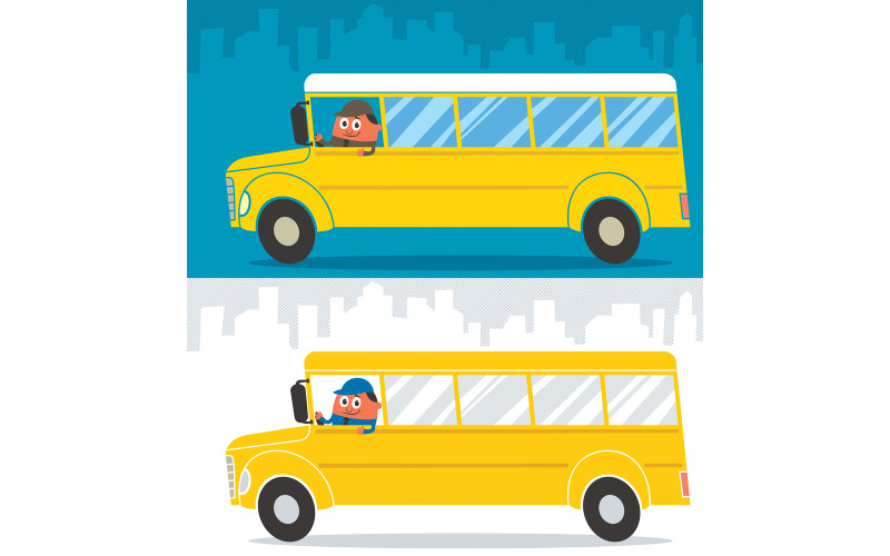 School Buschauffeur - Illustratie