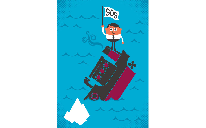 Download Иллюстрация "Sinking Ship - Illustration" / Sinking Ship - Illustration - Иллюстрация на тему графика ship,boat,yacht,nautical,vessel,shipwreck,wreck,sink,sinking,man,captain,character,person,people,businessman,business,iceberg,ice,berg,rock