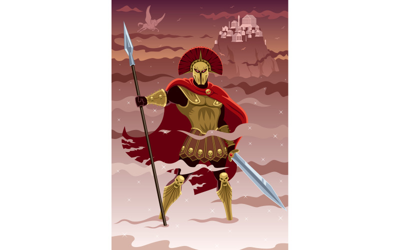 Download Иллюстрация "Ares - Illustration" / Ares - Illustration - Иллюстрация на тему графика ares,mars,god,lord,war,roman,greek,mythology,fantasy,religion,ancient,legend,myth,history,olympian,mount,olympus,warrior,soldier,hero