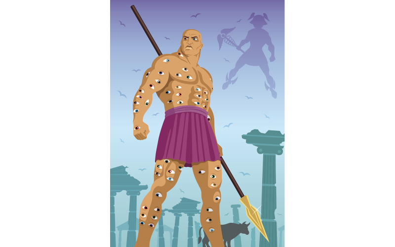 Download Иллюстрация "Argus All-Seeing - Illustration" / Argus All-Seeing - Illustration - Иллюстрация на тему графика argus,giant,hero,villain,super,warrior,roman,greek,mythology,greek mythology,fantasy,religion,fairy tale,ancient,legend,myth,history,greece,rome