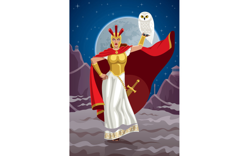 Download Иллюстрация "Athena - Illustration" / Athena - Illustration - Иллюстрация на тему графика athena,athens,athene,minerva,pallas,goddess,god,olympian,roman,greek,warrior,female,hero,heroine,super,princess,mythology,fantasy,religion,fairy tale