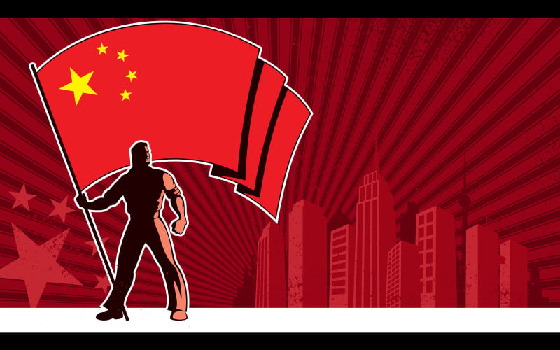 Fahnenträger China Hintergrund - Illustration
