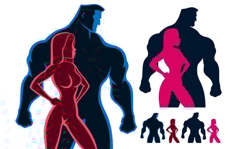 Download Иллюстрация "Fit Couple - Illustration" / Fit Couple - Illustration - Иллюстрация на тему графика couple,family,silhouette,man,male,female,woman,girl,strength,strong,muscular,macho,body,sexy,hot,fit,fitness,bodybuilding,athlete,sportsman