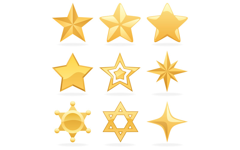 Golden Star Icons - Illustration #143658 - TemplateMonster