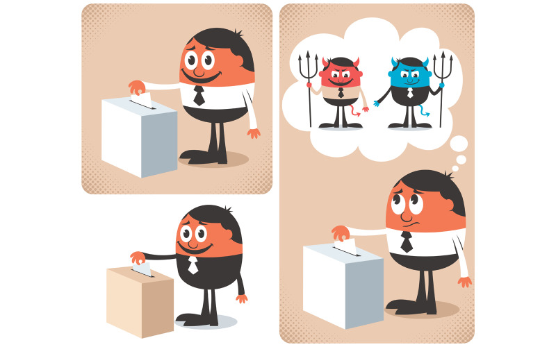 Download Иллюстрация "Vote - Illustration" / Vote - Illustration - Иллюстрация на тему графика voting,vote,voter,poll,polling,ballot box,ballot,box,voting booth,election,casting,president,presidential elections,prime minister,government,congress,man,business