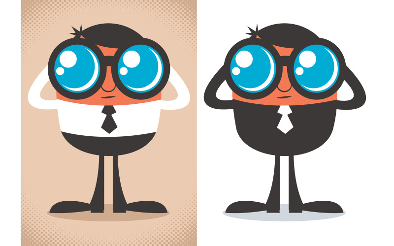 Download Иллюстрация "Watcher - Illustration" / Watcher - Illustration - Иллюстрация на тему графика watcher,character,man,businessman,business,manager,worker,person,people,professional,spy,one,binoculars,binocular,lens,concept,watch,watching,search