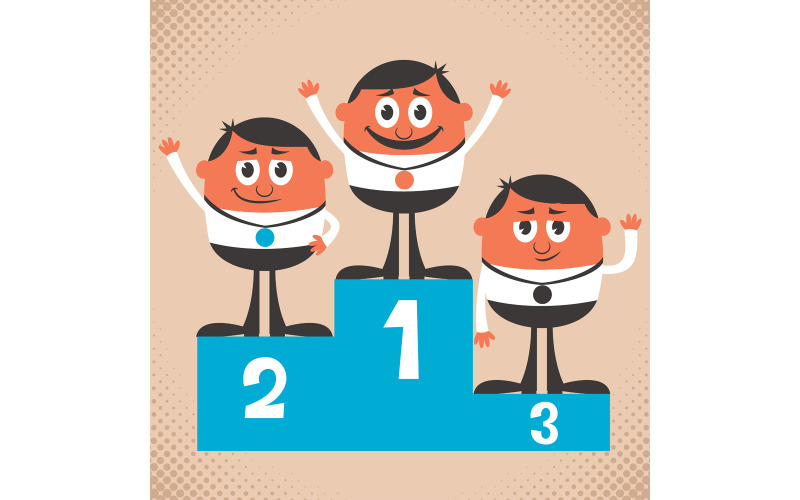 Download Иллюстрация "Winners - Illustration" / Winners - Illustration - Иллюстрация на тему графика winner,winning,success,victory,winners podium,podium,pedestal,first,second,third,place,gold,silver,bronze,medal,award,achievement,medalist,champion,man