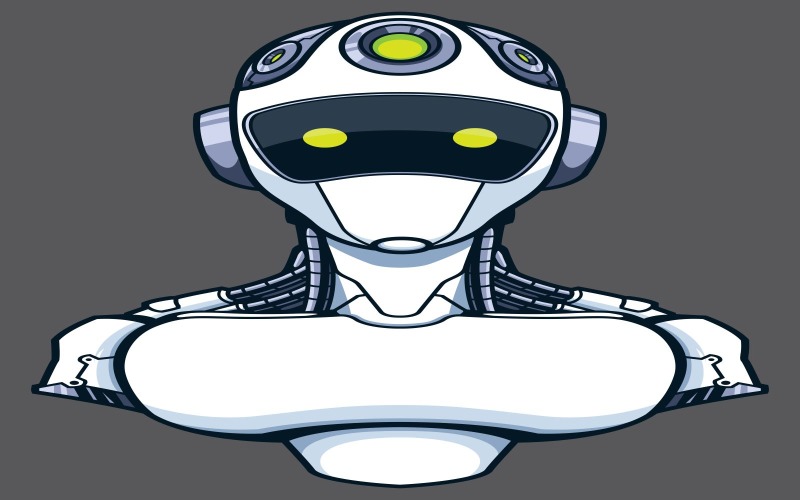 Download Иллюстрация "Artificial Intelligence - Illustration" / Artificial Intelligence - Illustration - Иллюстрация на тему графика artificial intelligence,artificial,intelligence,ai,science,technology,robot,android,cyborg,future,futuristic,male,head,face,brain,mind,machine,human,humanoid,man