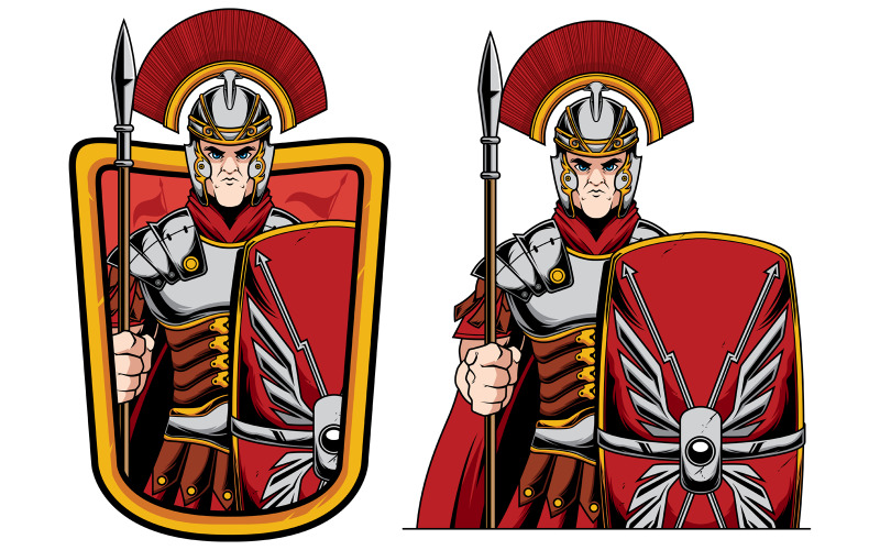Download Иллюстрация "Centurion Mascot - Illustration" / Centurion Mascot - Illustration - Иллюстрация на тему графика centurion,roman,byzantine,greek,soldier,officer,general,commander,cohort,legion,navy,legionnaire,army,military