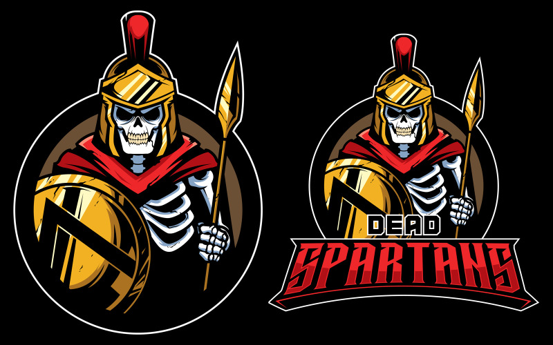Download Иллюстрация "Dead Spartans Mascot - Illustration" / Dead Spartans Mascot - Illustration - Иллюстрация на тему графика spartan,sparta,spartans,300,greek,berserker,skull,bones,skeleton,dead,ghost,zombie,mascot,logo,team,warrior,soldier,portrait,ancient,antique