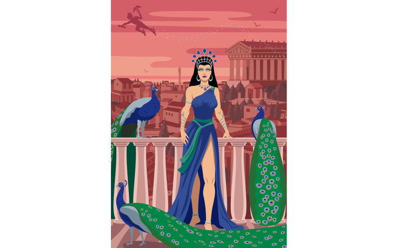Download Иллюстрация "Hera - Illustration" / Hera - Illustration - Иллюстрация на тему графика hera,juno,goddess,queen,greek,roman,mythology,fantasy,religion,ancient,legend,myth,history,fairy tale,olympian,greece,rome,god,lord,royalty