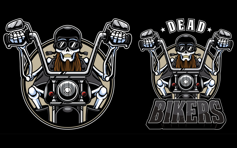 Mascota de motociclista muerto - Ilustración