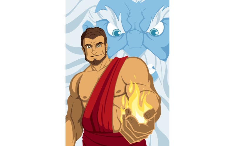 Download Иллюстрация "Prometheus - Illustration" / Prometheus - Illustration - Иллюстрация на тему графика prometheus,titan,greek,roman,mythology,legend,myth,ancient,fire,bringing,giving,zeus,god,human,hero,person,portrait,clip art,clipart,vector