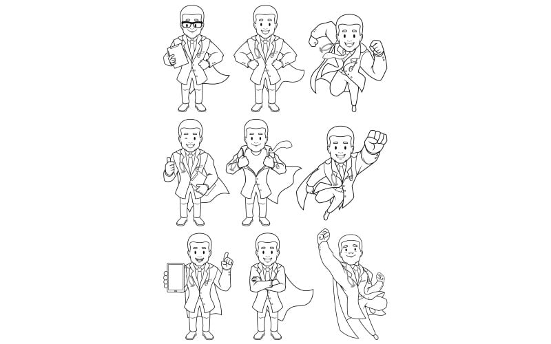 超级医生非洲线条艺术-光栅插图