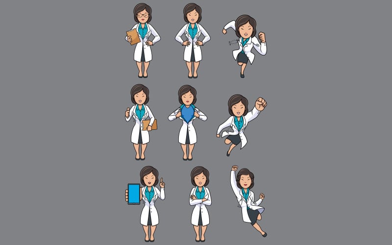 Download Иллюстрация "Doctor Asian Female Set - Illustration" / Doctor Asian Female Set - Illustration - Иллюстрация на тему графика doctor,medical,defender,protector,savior,medicine,hospital,clinic,woman,character,person,female,under cover,flying,asian,chinese,japanese,thai,healthcare,health