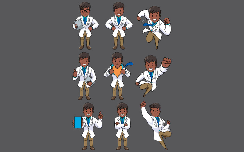 Download Иллюстрация "Doctor Indian Set - Illustration" / Doctor Indian Set - Illustration - Иллюстрация на тему графика doctor,medical,defender,protector,savior,medicine,hospital,clinic,man,character,person,male,under cover,flying,indian,pakistani,healthcare,health,care,worker