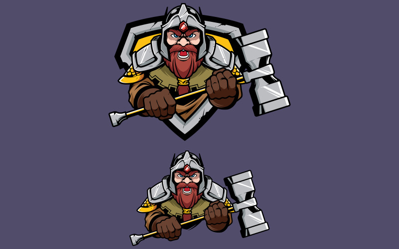 Download Иллюстрация "Dwarf Mascot - Illustration" / Dwarf Mascot - Illustration - Иллюстрация на тему графика dwarf,dwarfs,dwarves,midget,berserker,mascot,logo,team,warrior,soldier,portrait,fantasy,folklore,mythology,legend,myth,literature,thor,medieval,history