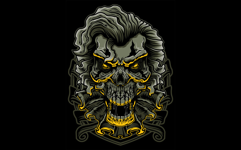 Evil Clown Skull - Illustration