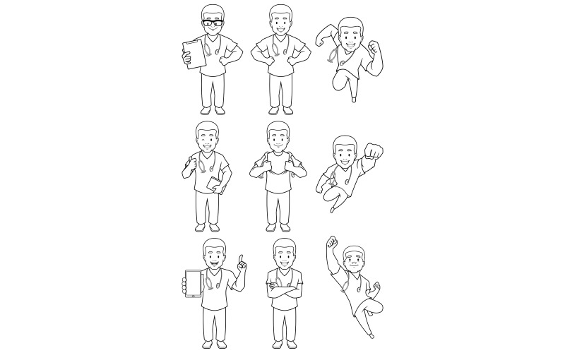 Download Иллюстрация "Nurse African Male Line Art - Illustration" / Nurse African Male Line Art - Illustration - Иллюстрация на тему графика nurse,registered nurse,doctor,medical,coloring,book,page,coloring book,coloring page,protector,medicine,hospital,clinic,man,character,person,male,under cover,flying,african