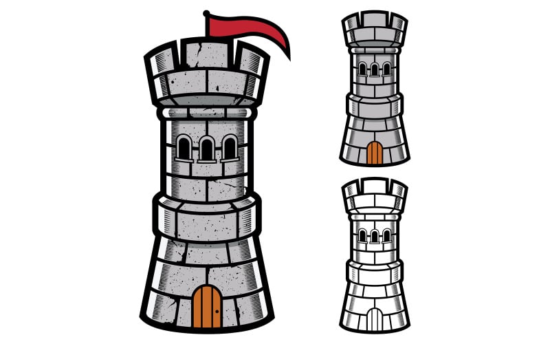Steinturm-Maskottchen - Illustration