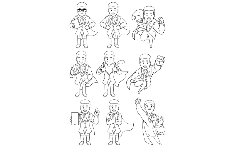 Super Doc African Line Art - Ilustração