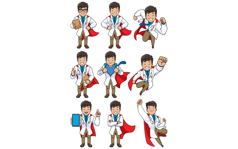 Download Иллюстрация "Super Doc Asian - Illustration" / Super Doc Asian - Illustration - Иллюстрация на тему графика doctor,medical,super,superhero,power,comic book,comic,comic strip,action,figure,strength,defender,protector,savior,medicine,hospital,clinic,man,character,person