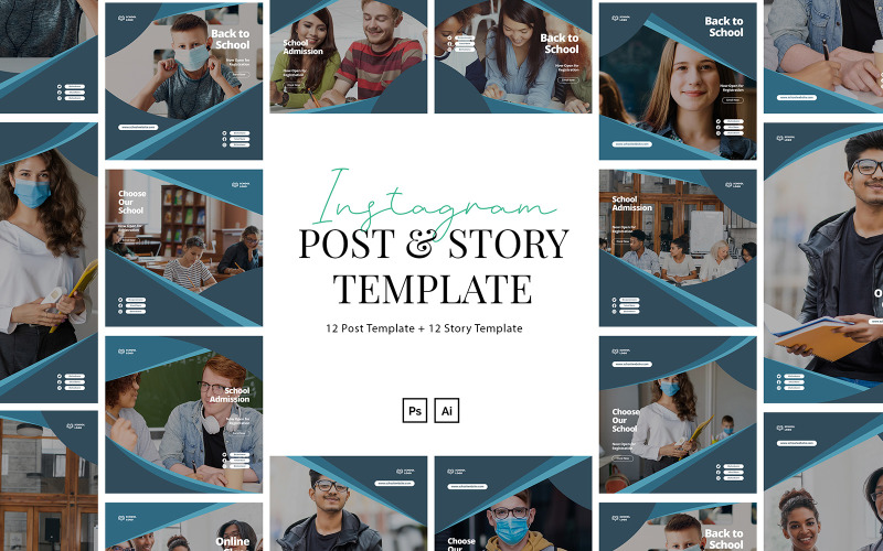 Download Шаблон для соцсетей "Elegant School Instagram Template for Social Media" / Elegant School Instagram Template for Social Media - Шаблон для соцсетей на тему графика instagram,post,elegant,modern,creative,brand,simple,template,minimalist,lifestyle,education,school,instagram post,education instagram,school instagram,instagram for school,webinar,mentor,teac