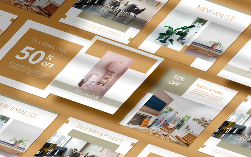 Download Шаблон для соцсетей "Furniture Post Templates for Social Media" / Furniture Post Templates for Social Media - Шаблон для соцсетей на тему графика social media,post,feed,template,ig,instagram,furniture,interior design