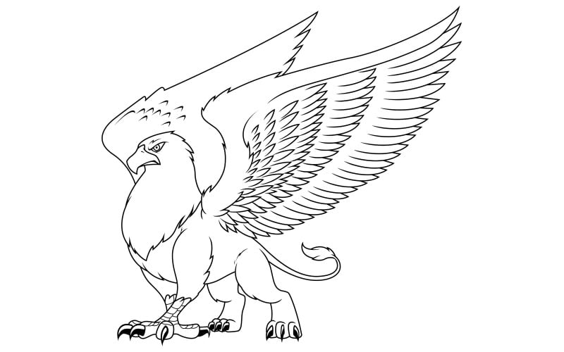 Download Griffin Line Art - Illustration - Иллюстрация на тему графика