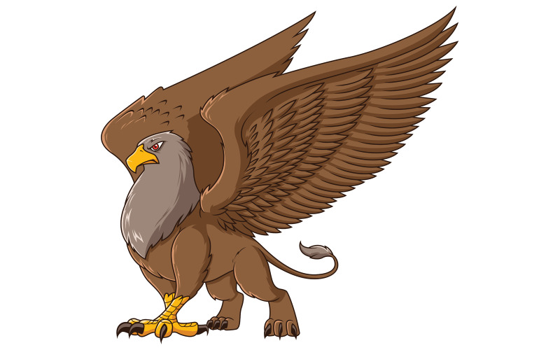 Download Иллюстрация "Griffin on White - Illustration" / Griffin on White - Illustration - Иллюстрация на тему графика griffin,gryphon,griffon,beast,creature,character,monster,half,lion,animal,claw,eagle,fantasy,majestic,royal,mythology,mythical,fairy tale,medieval,isolated