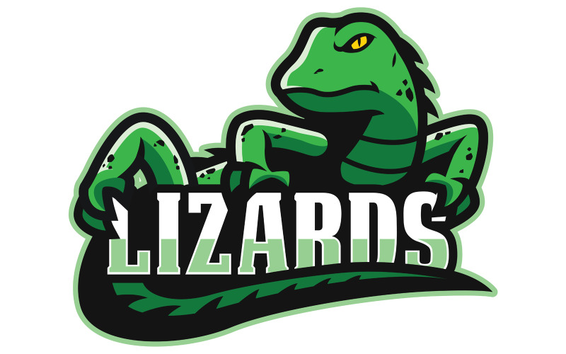Download Иллюстрация "Lizard Mascot - Illustration" / Lizard Mascot - Illustration - Иллюстрация на тему графика lizard,green,reptile,mascot,team,sport,gaming,symbol,logo,sign,cartoon,character,vector,illustration,isolated,white,background,clip art,clipart,design element