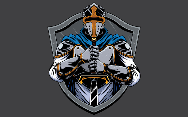 Mascota del Caballero Templario - Ilustración