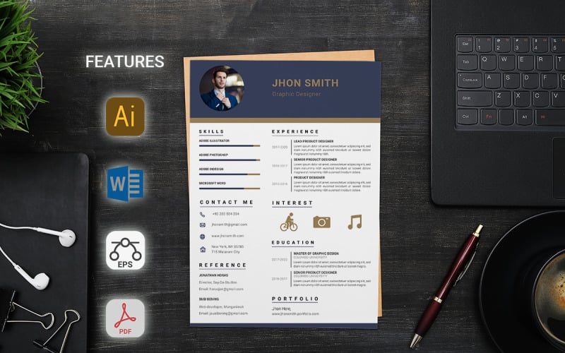 Download Резюме "Minimalist Clean Resume Template" / Minimalist Clean Resume Template - Резюме на тему графика resume,clean resume,professional resume,resume template,minimalist resume,simple resume,minimal resume,corporate resume,creative resumes,cool resume,business resume,resume template for busine