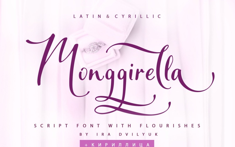 Fonte Cursiva Monggirella + Cirílico