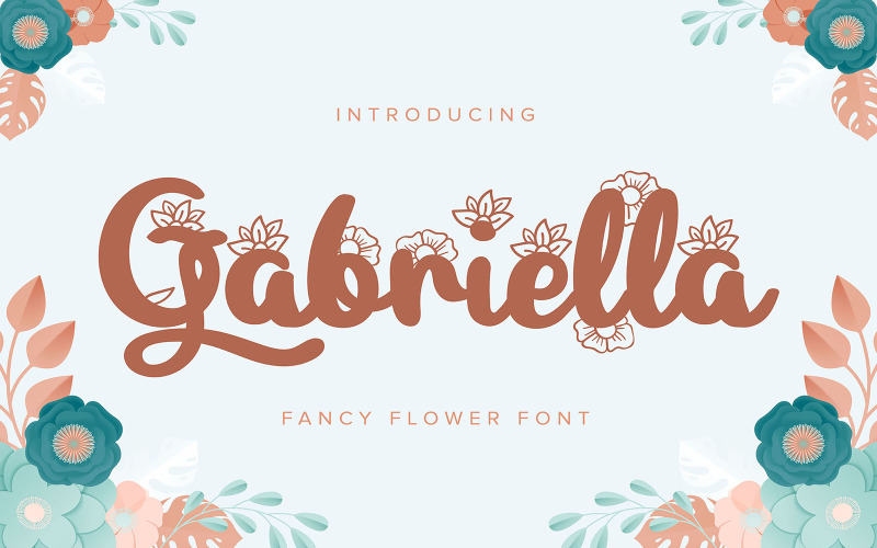 Download Шрифт "Gabriella | Fancy Flower Font" / Gabriella | Fancy Flower Font - Шрифт на тему графика alphabet,font,design,typography,type,letter,typeface,vector,logo,background,symbol,modern,art,minimal,italic,letters,graphic,creative,sport,illustration