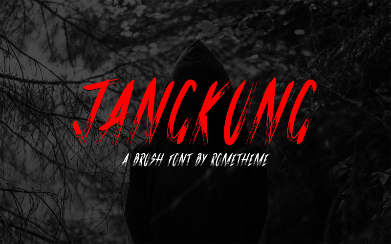 Download Шрифт "Jangkung - Brush  DR Font" / Jangkung - Brush  DR Font - Шрифт на тему графика apparel,banner,book,brush,cover,dark,halloween,horror,jangkung,night,promotion,pumpkin,scary,spooky