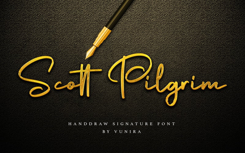 Scott Pilgrim | Fonte de assinatura de desenho à mão